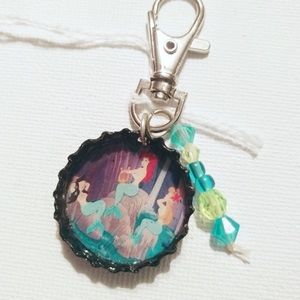 4/$15 💗 Mermaid Lagoon Beaded Bottlecap Keychain